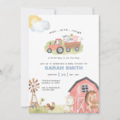 Boy Farm Animals Baby shower Uitnodiging (Voorkant)