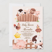 Boy Farm Animals Baby shower Uitnodiging (Voorkant)