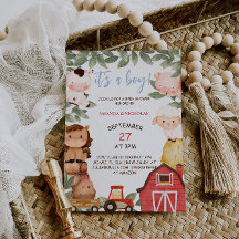 Boy Farm Animals Boho Schattige Baby shower