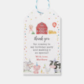 Boy Farm Animals Red Barnyard Verjaardagscadeau La Cadeaulabel (Voorkant)