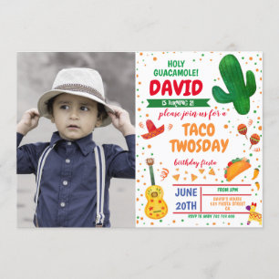 Boy Fiesta Uitnodiging Taco Woensdag Foto Verjaard