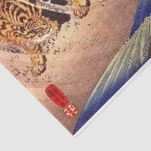 Boy Fights Tiger, Kuniyoshi, Ukiyoe Tissuepapier (Detail)