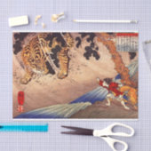 Boy Fights Tiger, Kuniyoshi, Ukiyoe Tissuepapier (Craft)