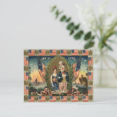 Boy Firecracker Vuurwerk Amerikaanse Vlag Briefkaart (Staand voorkant)