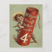 Boy Firework Firecracker Match Briefkaart (Voorkant)