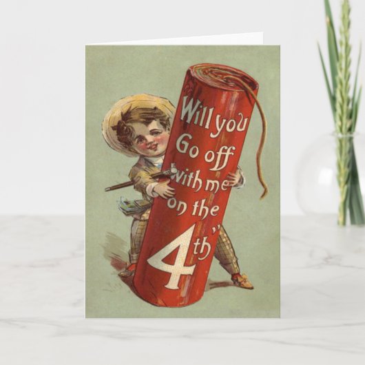 Boy Firework Firecracker Match Kaart (Voorkant)