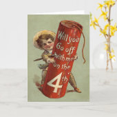 Boy Firework Firecracker Match Kaart (Gele Bloem)