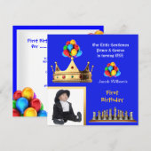 Boy First Birthday 1st Gentleman Prince Genius Kaart (Voorkant / Achterkant)