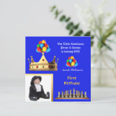 Boy First Birthday 1st Gentleman Prince Genius Kaart (Staand voorkant)