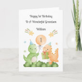 Boy First Birthday Balloon Dinosaurs Card Kaart (Voorkant)
