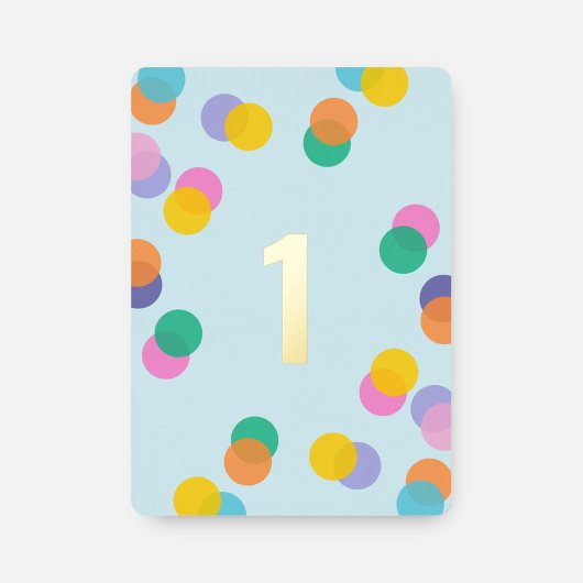 Boy First Birthday Confetti Blue and Gold Folie Uitnodiging