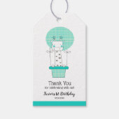 Boy First Birthday Giraffe Favor Cadeaulabel (Voorkant)