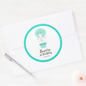 Boy First Birthday Giraffe Ronde Sticker (Envelop)