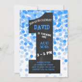 Boy First Birthday Modern Krijtbord Blauw Confetti Kaart (Voorkant)