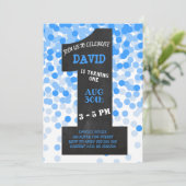 Boy First Birthday Modern Krijtbord Blauw Confetti Kaart (Staand voorkant)