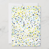 Boy First Birthday Navy hartballon Confetti Kaart (Achterkant)