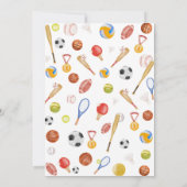 Boy First Birthday Party Sports Kaart (Achterkant)