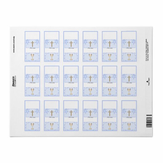 Boy First Commune Hershey Mini Snoep Wrapper Etiket (Full Sheet)