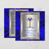 Boy First Heilige Commune Silver Gold Royal Blue Kaart (Voorkant / Achterkant)