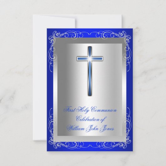 Boy First Heilige Commune Silver Royal Blue Kaart (Voorkant)