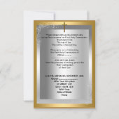 Boy First Heilige Communie Silver Gold Cross Kaart (Achterkant)