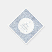 Boy First Holy Communion Blue White Floral Pattern Servet (Hoek)