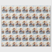 Boy Fishing On a Dock With a Pelican Cadeaupapier (Vlak)