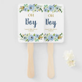 Boy Floral baby shower Handwaaier (Voorkant en achterkant)