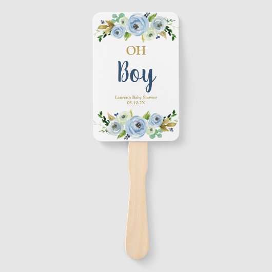 Boy Floral baby shower Handwaaier (Voorkant)