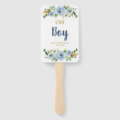 Boy Floral baby shower Handwaaier (Achterkant)