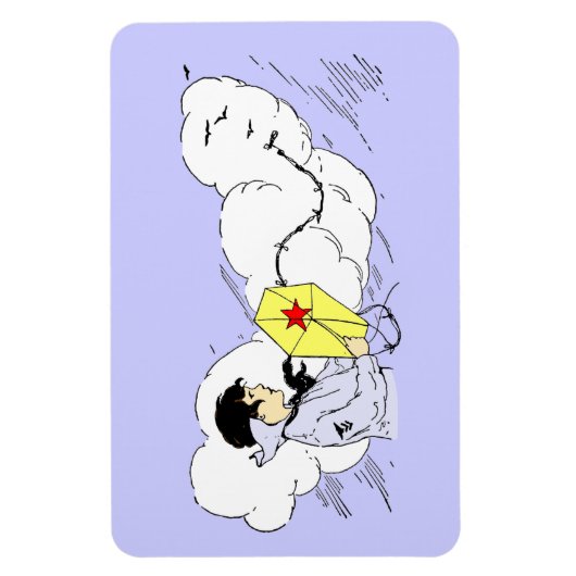 Boy Flying Kite Premium Flexi Magnet Magneet (Verticaal)