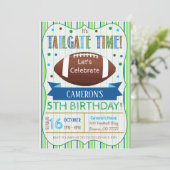 Boy Football Tailgate Birthday Uitnodiging (Staand voorkant)