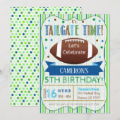 Boy Football Tailgate Birthday Uitnodiging (Voorkant / Achterkant)