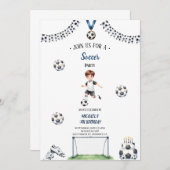 Boy football Voetbal Uitnodiging (Voorkant / Achterkant)