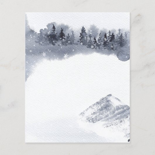 Boy Fox Baby shower Winter Woodland Uitnodiging Flyer (Achterkant)