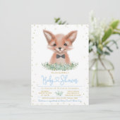 Boy Fox Little Man Baby shower Kaart (Staand voorkant)