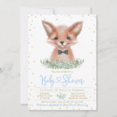 Boy Fox Little Man Baby shower Kaart (Voorkant)