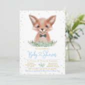 Boy Fox Little Man Baby shower Kaart (Staand voorkant)