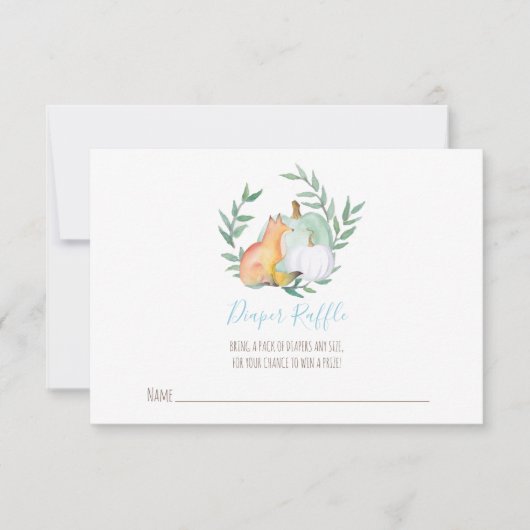 Boy Fox Pompoen Luier Raffle Insert Kaart (Voorkant)