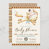 Boy Fox Tribal Aztec Baby Shower Uitnodigingen (Voorkant / Achterkant)