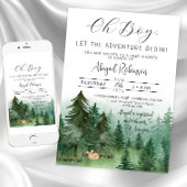 Boy Fox Woodland Oh Boy Baby shower Kaart