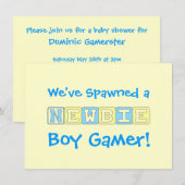 Boy Gamer Baby shower Kaart (Voorkant / Achterkant)