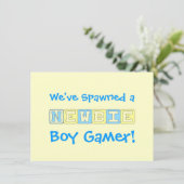 Boy Gamer Baby shower Kaart (Staand voorkant)