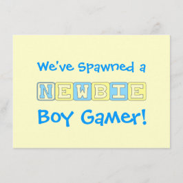 Boy Gamer Baby shower Kaart