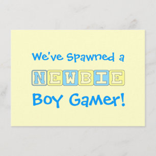 Boy Gamer Baby shower Kaart