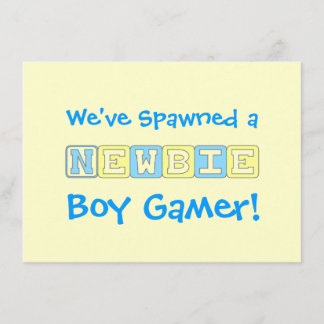 Boy Gamer Baby shower Kaart