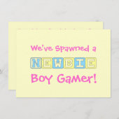 Boy Gamer Baby shower Kaart (Voorkant / Achterkant)