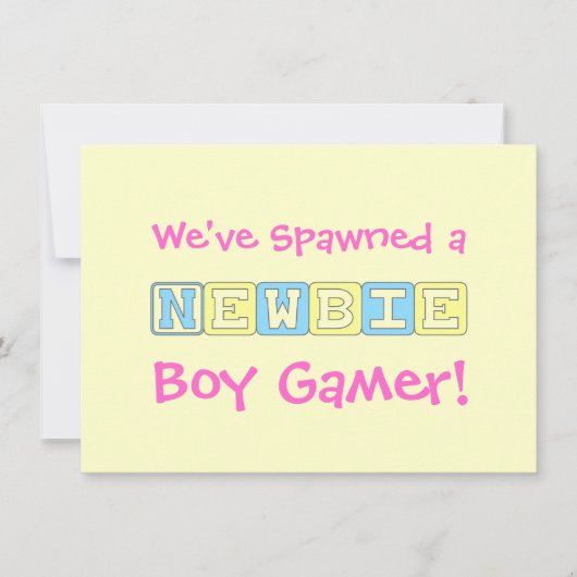 Boy Gamer Baby shower Kaart (Voorkant)