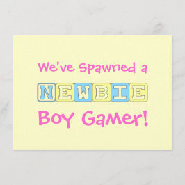 Boy Gamer Baby shower Kaart