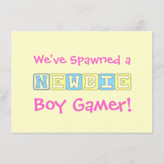 Boy Gamer Baby shower Kaart